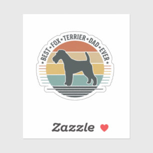 Sticker Meilleur père Fox Terrier Ever Vintage T-shirt pou