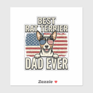 Sticker Meilleur T-shirt pour chien patriotique Papa Rat T