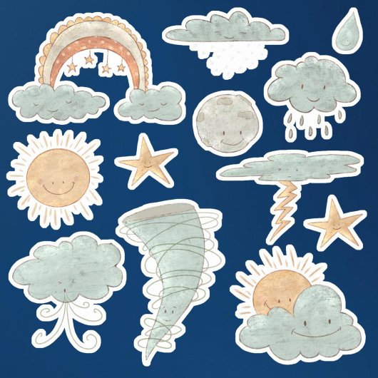 Sticker Meilleur temps Boho Sun Nuages Scrapbook