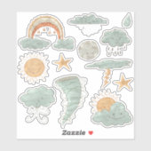 Sticker Meilleur temps Boho Sun Nuages Scrapbook (Feuille)