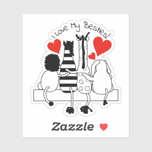 Sticker Meilleure fête des amis (Feuille)