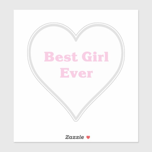 Sticker Meilleure fille jamais (Feuille)