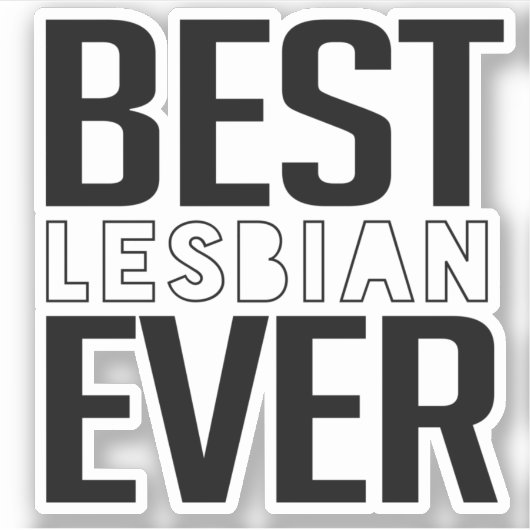 Sticker Meilleure-lesbienne-de-tous-les-temps (Devant)