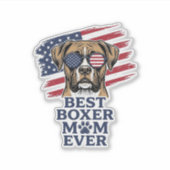 Sticker Meilleure Maman Boxeur Patriote Ever Conception de (Devant)