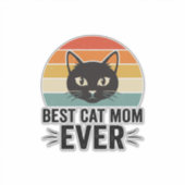 Sticker Meilleure Maman de Chat Retro Visage de Chat Desig (Devant)