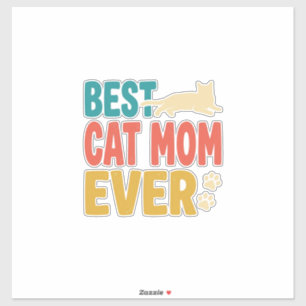 Sticker Meilleure Maman de Chat Vintage Design de Amateur