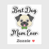 Sticker Meilleure maman de chien jamais (Feuille)