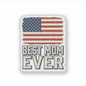 Sticker Meilleure Maman Vintage American Flag Conception d (Devant)