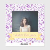 Sticker Meilleure photo de nièce sur mesure avec étoiles v (Feuille)