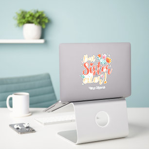 Sticker Meilleure Soeur Jamais Floral Vintage Girls Retro