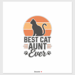 Sticker Meilleure Tante de Chat Vintage Sunset T-Shirt Des