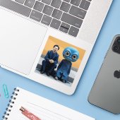 Sticker Meilleurs amis (Ordinateur portable avec iPhone)