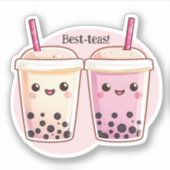 Sticker Meilleurs Thés Boba Tea Kawaii (Devant)
