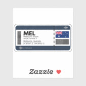 Sticker MEL Melbourne Boarding Pass - Airport Ticket (Feuille)