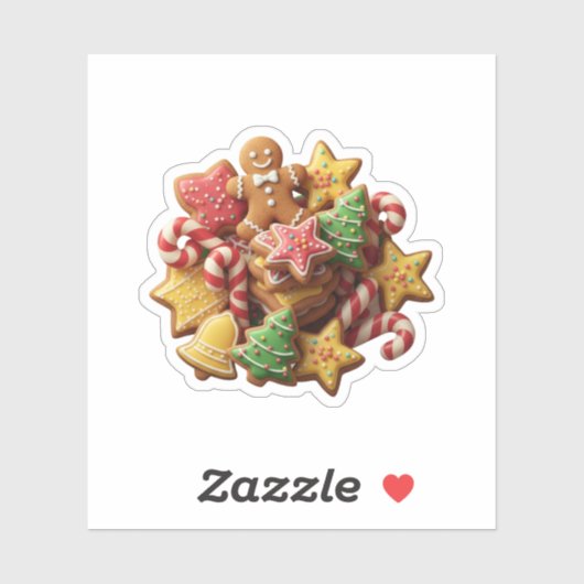 Sticker Mélange de biscuits de Noël assortis pour les fête (Feuille)