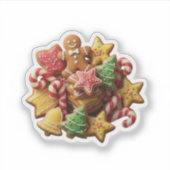 Sticker Mélange de biscuits de Noël assortis pour les fête (Devant)