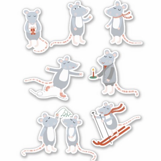 Sticker Mélange Mice Hiver (Devant)