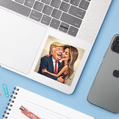 Sticker Melania Trump Donald Trump (Ordinateur portable avec iPhone)