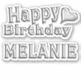 Sticker Melanie Happy Birthday