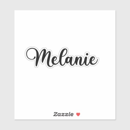 Sticker Melanie Nom - Calligraphie manuscrite (Feuille)