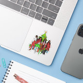 Sticker Melanin Amis de Noël Amis Amis Sistas Noirs (Ordinateur portable avec iPhone)