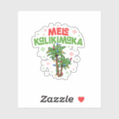 Sticker Mele Kalikimaka Hawaiian Christmas Palm Tree Light (Feuille)