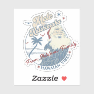 Sticker Mele Kalikimaka Joyeux Noël Hawaii Tropical