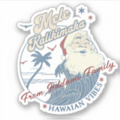 Sticker Mele Kalikimaka Joyeux Noël Hawaii Tropical (Devant)