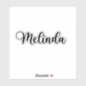 Sticker Melinda Nom - Calligraphie manuscrite (Feuille)