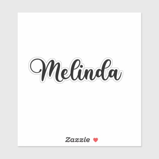 Sticker Melinda Nom - Calligraphie manuscrite (Feuille)
