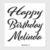 Sticker Melinda Nom Prénom Anniversaire de l'autocollant n (Feuille)