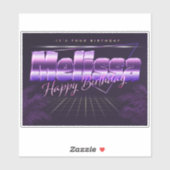 Sticker Melissa Nom Prénom lila retro Broker (Feuille)