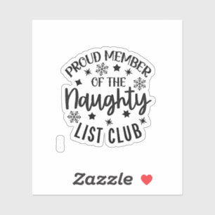 Sticker Membre fier du Club de la Liste Vilain de Noël