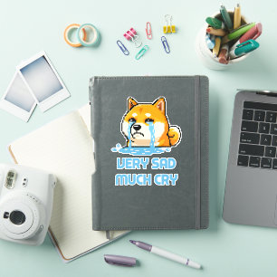 Sticker Mème amusant de chien Shiba Inu en art pixelisé