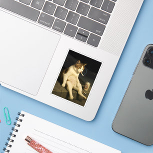 Sticker Mème Chat Chiquant Drôle Fumeur Génération Z
