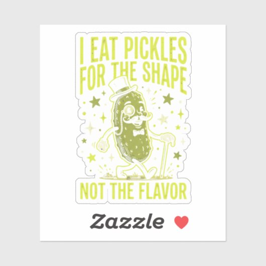 Sticker Meme de cornichon drôle Je mange des cornichons po (Feuille)