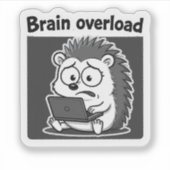 Sticker Mème de dessin animé hérisson drôle  (Devant)