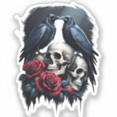 Sticker Memento Mori : Une composition florale foncée avec (Recto)