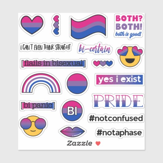 Sticker Mèmes de drapeau bisexuel (Feuille)