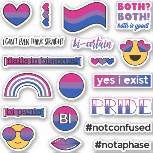 Sticker Mèmes de drapeau bisexuel (Devant)