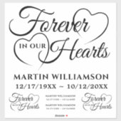 Sticker Mémorial à jamais dans nos cœurs (Feuille)