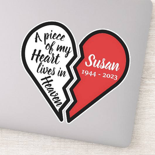 Sticker Mémorial morceau de mon coeur vit au Ciel (Détail)