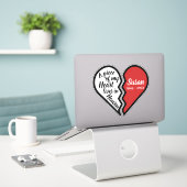 Sticker Mémorial morceau de mon coeur vit au Ciel (Ordinateur portable sur le bureau)