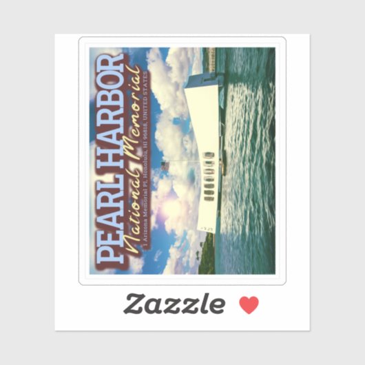 STICKER MEMORIAL NATIONAL DU PORT DE PEARL - HONOLULU HAWA (Feuille)