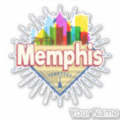 Sticker Memphis Tennessee United States Retro Skyline (Devant)