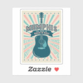 Sticker Memphis, TN : Série de guitares | Rock-N-Roll (Feuille)