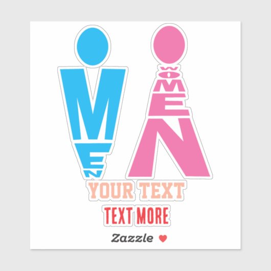 Sticker Men and Women Typography Icon Design (Feuille)