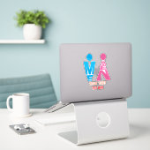Sticker Men and Women Typography Icon Design (Ordinateur portable sur le bureau)