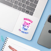 Sticker Menace bisexuelle Kitty (Ordinateur portable avec iPhone)
