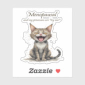 Sticker Menopause Humor Stressed Angry Cat (Feuille)